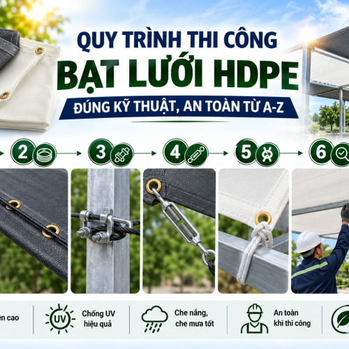 Quy trinh thi cong bat luoi HDPE dung ky thuat an toan tu A Z cua Hitex Dong DUong